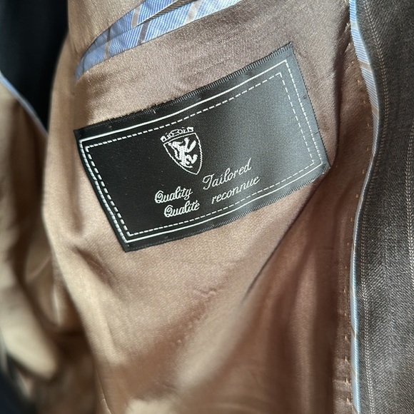 S. Cohen Gray Striped Wool Suit Jacket - Picture 6 of 7